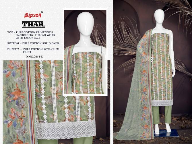 Thar 2614 By Bipson Embroidery Printed Pure Cotton Dress Material Order In India
